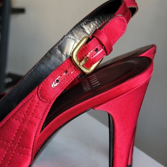 STUART Weitzman Slingback Heels Satin Pumps - Picture 5 of 12